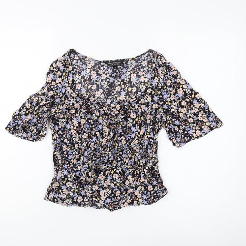 Miss Selfridge Women's Floral Cropped Blouse, Size 10