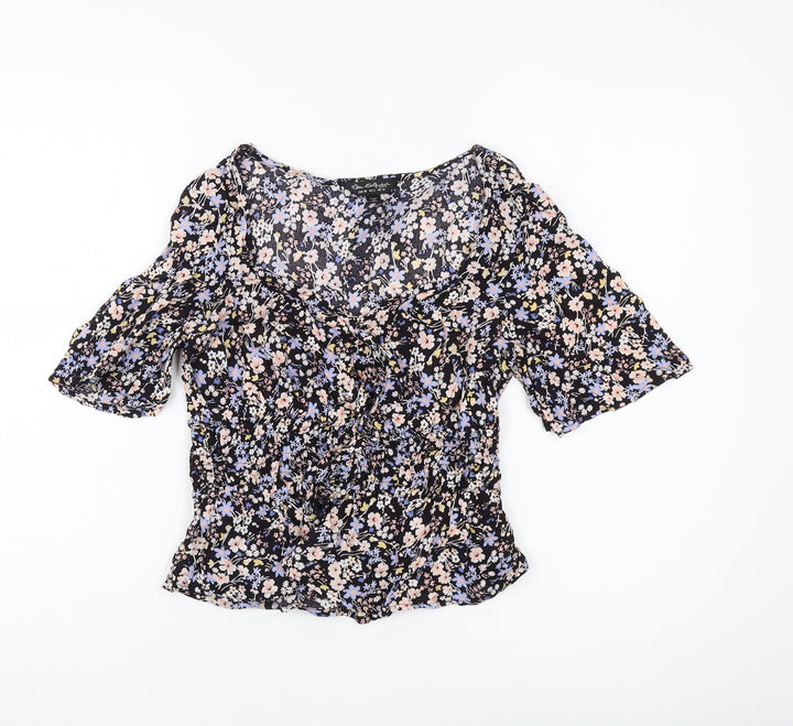 Miss Selfridge Women's Floral Cropped Blouse, Size 10