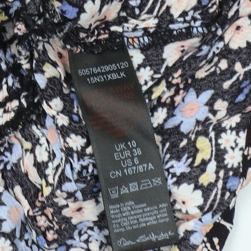 Miss Selfridge Women's Floral Cropped Blouse, Size 10