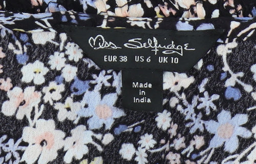 Miss Selfridge Women's Floral Cropped Blouse, Size 10