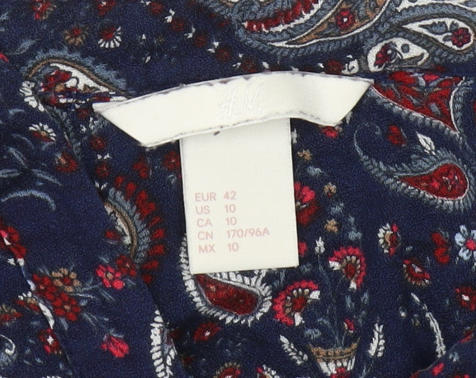 H&M Women's Paisley Blouse, Multicoloured, Size 14