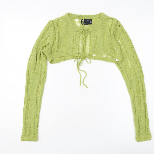 Asos Women’s Green Open-Knit Cardigan Size 10