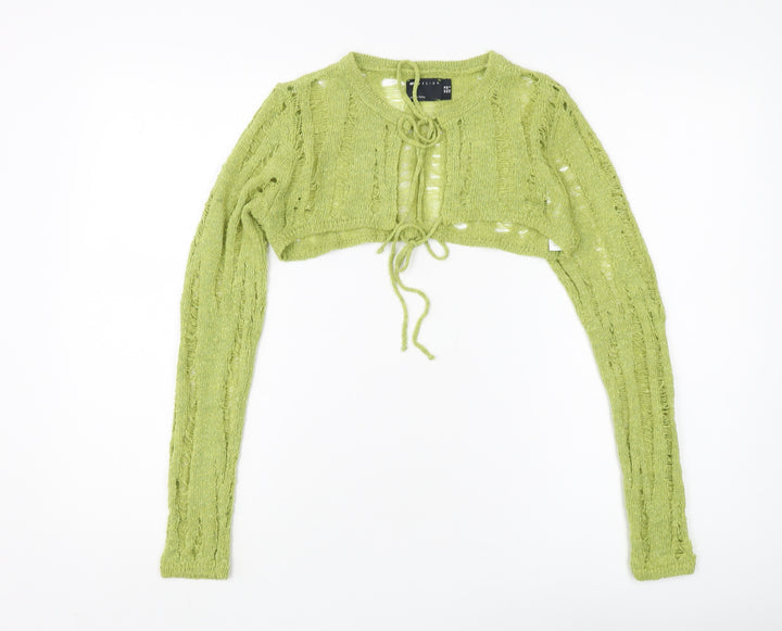 Asos Women’s Green Open-Knit Cardigan Size 10