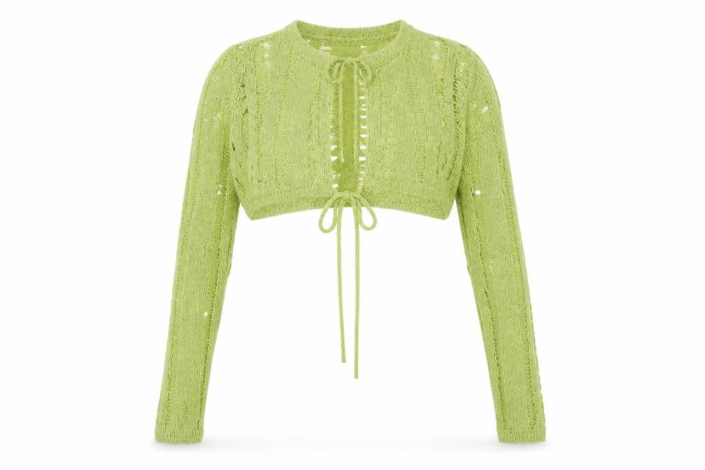 Asos Women’s Green Open-Knit Cardigan Size 10