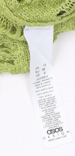 Asos Women’s Green Open-Knit Cardigan Size 10