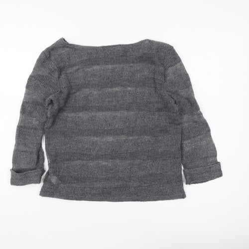 Topshop Women’s Grey Pullover Jumper Size 8 Boat Neck