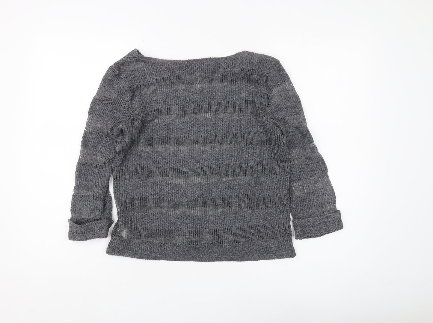 Topshop Women’s Grey Pullover Jumper Size 8 Boat Neck