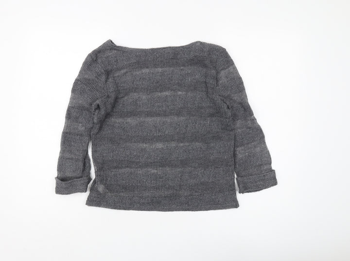 Topshop Women’s Grey Pullover Jumper Size 8 Boat Neck