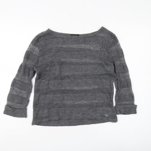 Topshop Women’s Grey Pullover Jumper Size 8 Boat Neck