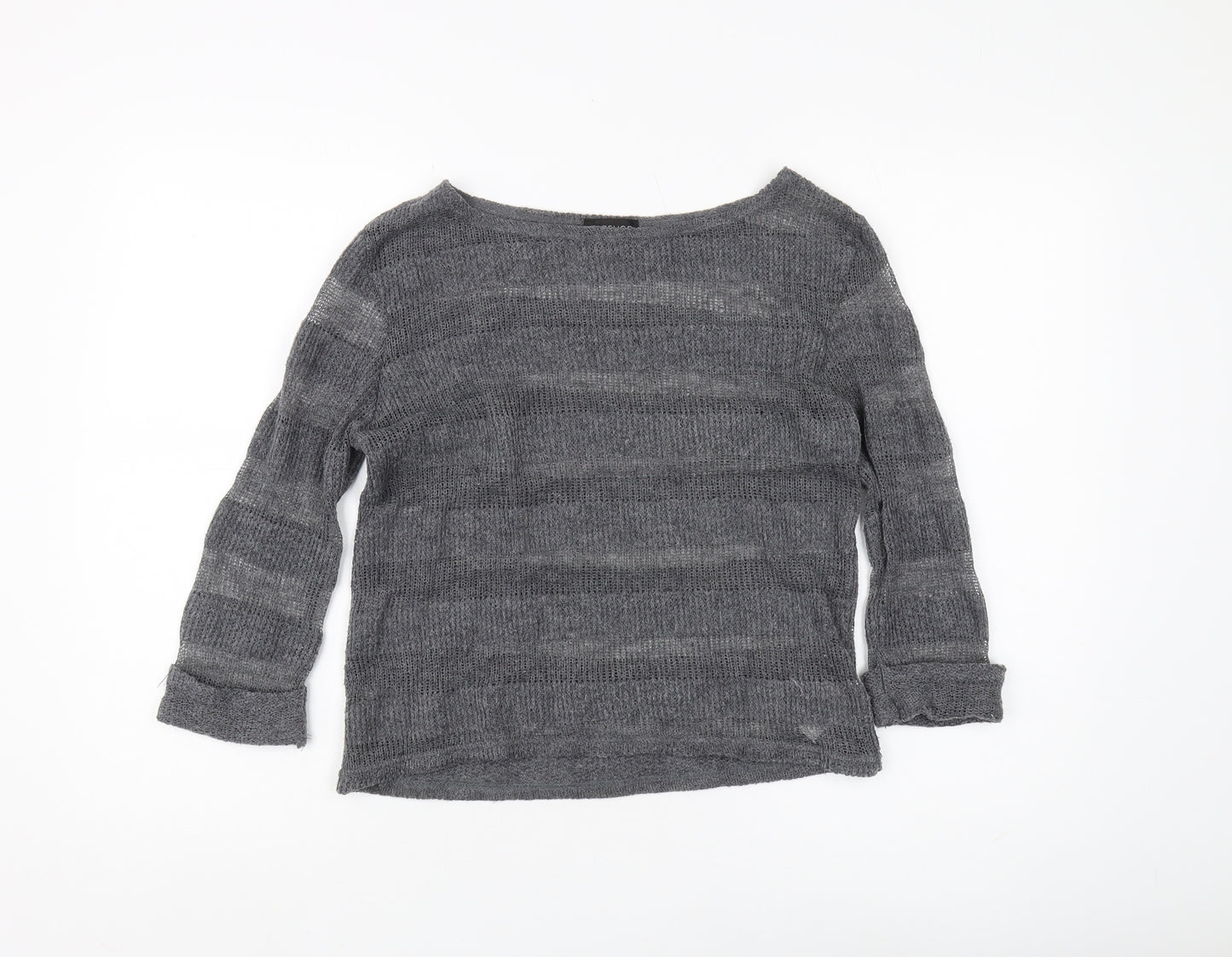 Topshop Women’s Grey Pullover Jumper Size 8 Boat Neck