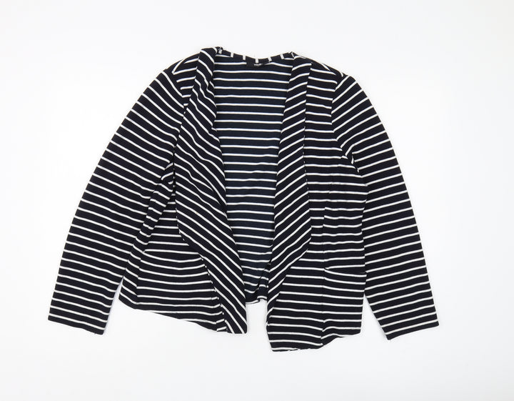 Wallis Women's Black Striped Basic Jacket Size L