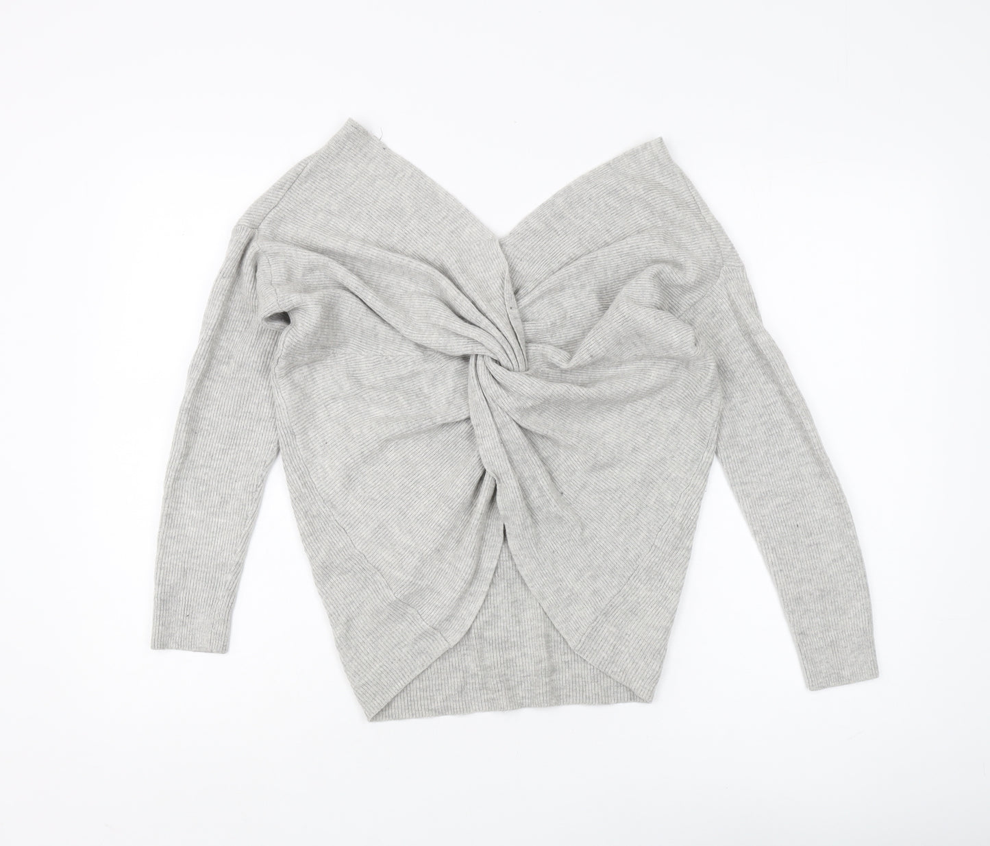 Topshop Women's Grey V-Neck Pullover Jumper Size 6