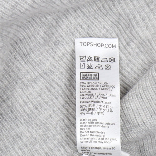 Topshop Women's Grey V-Neck Pullover Jumper Size 6