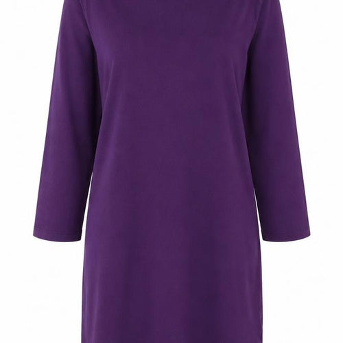 H&M Women's Purple Shift Dress L Casual Boat Neck