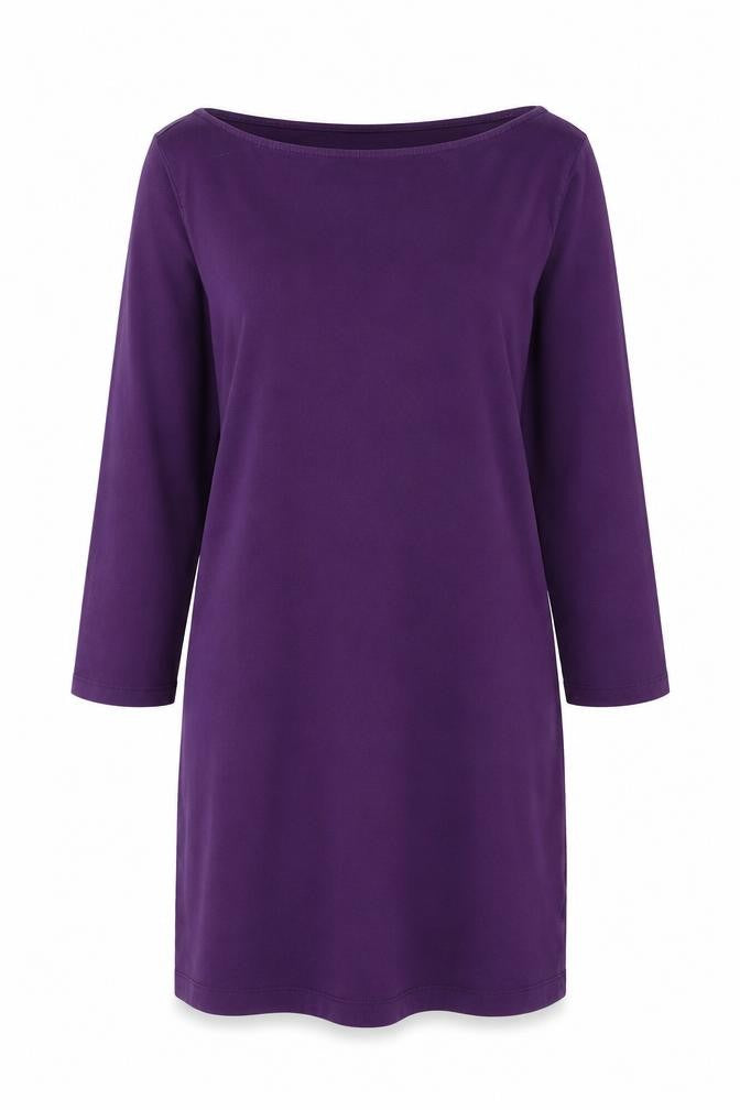 H&M Women's Purple Shift Dress L Casual Boat Neck