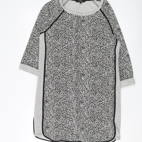 Next Women's Black White Geometric Shift Dress Size 12