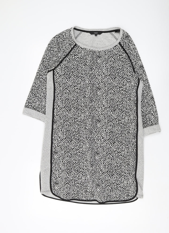 Next Women's Black White Geometric Shift Dress Size 12