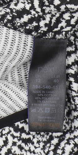 Next Women's Black White Geometric Shift Dress Size 12