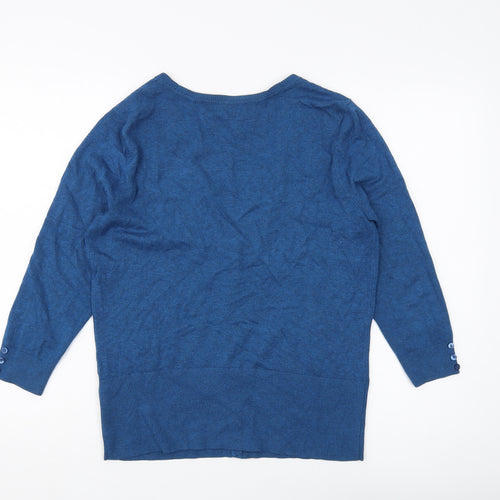 Red Herring Women's Blue Cardigan Size 14 V-Neck