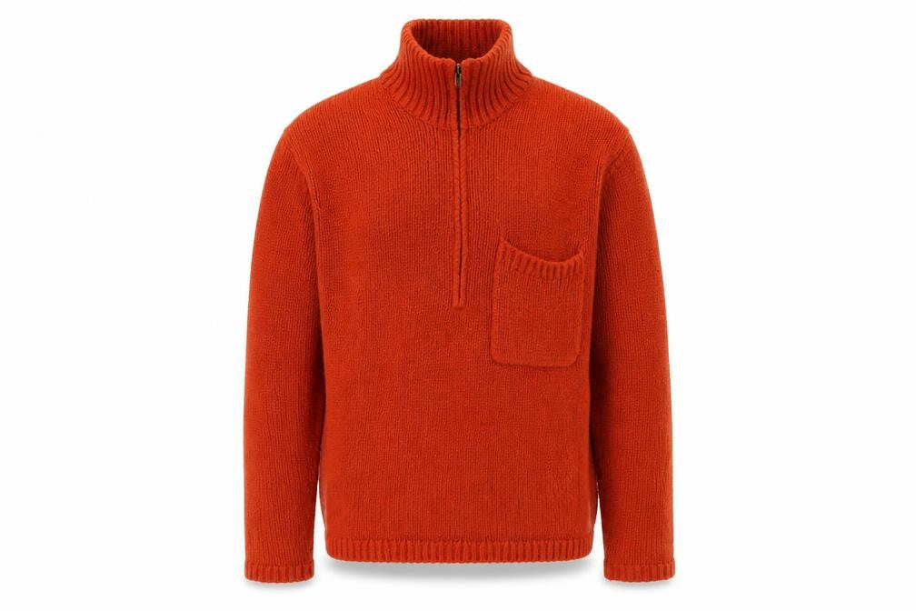Front view of French Connection Men's Orange XS Pullover Sweater
