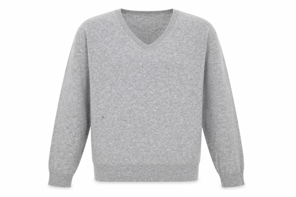Front view of Farhi by Nicole Farhi Men's Grey V-Neck jumper M