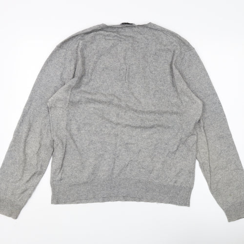 Farhi Men's Grey V-Neck Pullover Jumper M