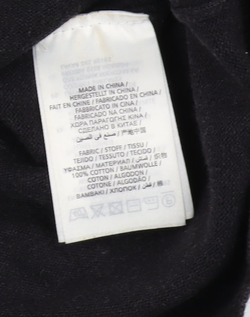 Gant Men's Black Cotton Crew Neck Pullover Jumper - S