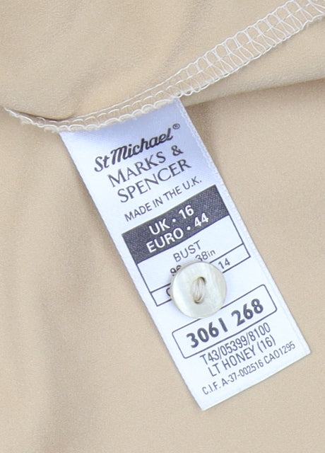 Marks and Spencer Women Beige Button-Up Shirt Size 16