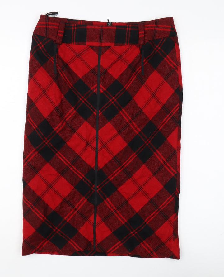 Gardeur Women's Red Plaid Pencil Skirt, Size 12