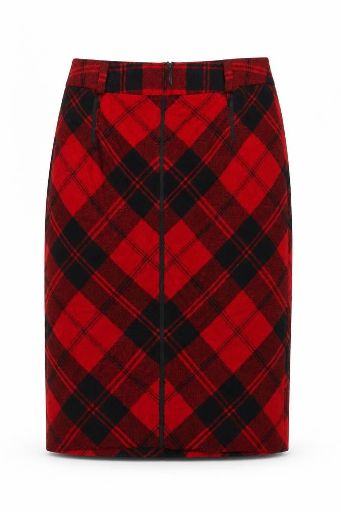 Gardeur Women's Red Plaid Pencil Skirt, Size 12