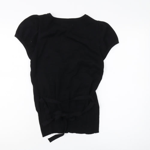 Sakura Women's Black Short Sleeve Cardigan - Size 10