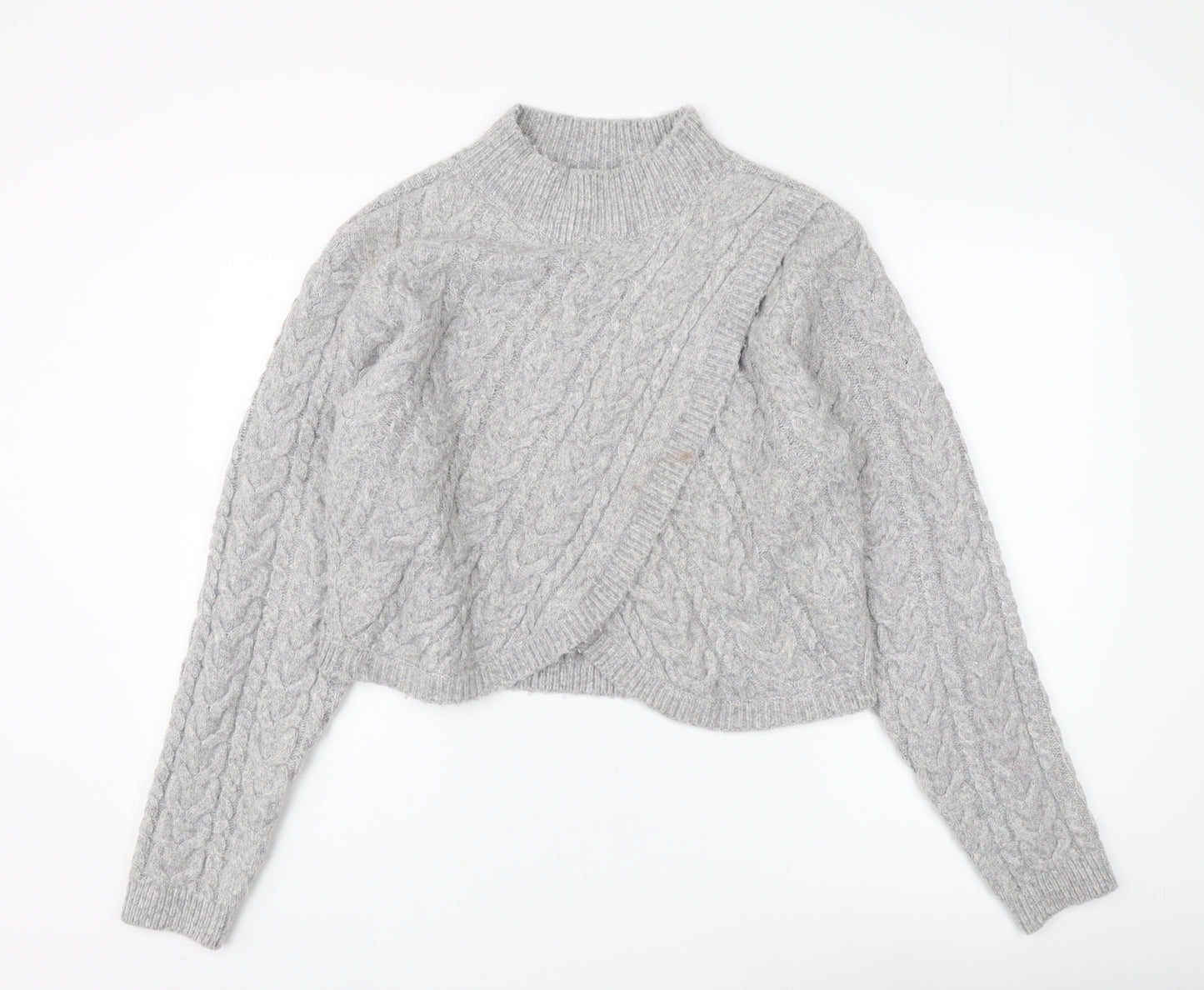 Apricot Women's Grey Cable-Knit Pullover Jumper UK 16