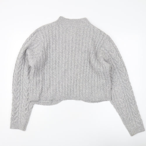 Apricot Women's Grey Cable-Knit Pullover Jumper UK 16