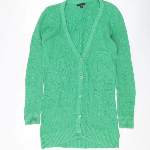 Gap Women's Green Cardigan, Size S, Long Sleeve V-Neck