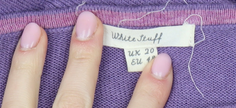 White Stuff Women's Purple Pullover Jumper Size 20