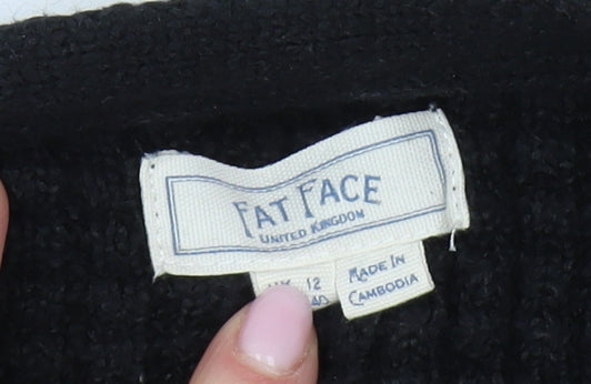 Fat Face Women's Black Size 12 Chunky Cardigan