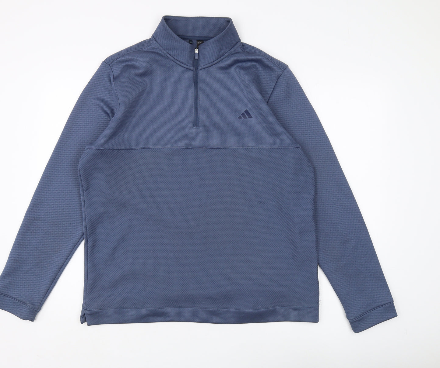 Adidas Men's Blue 1/4 Zip Sweatshirt, M, Long Sleeve