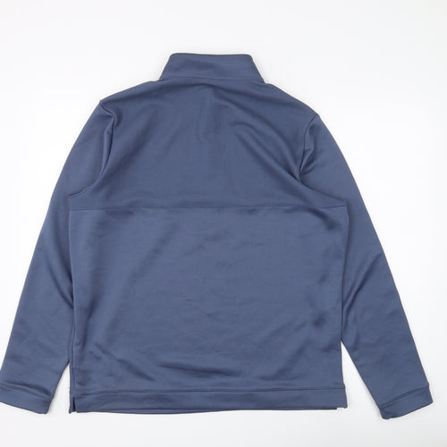 Adidas Men's Blue 1/4 Zip Sweatshirt, M, Long Sleeve