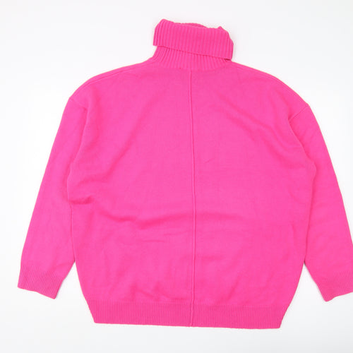French Connection Women's Pink Roll Neck Jumper, Size S