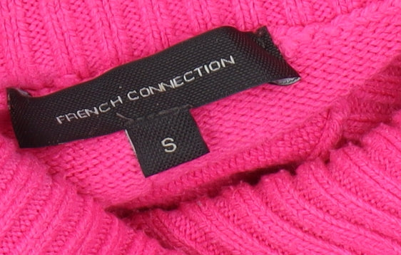 French Connection Women's Pink Roll Neck Jumper, Size S