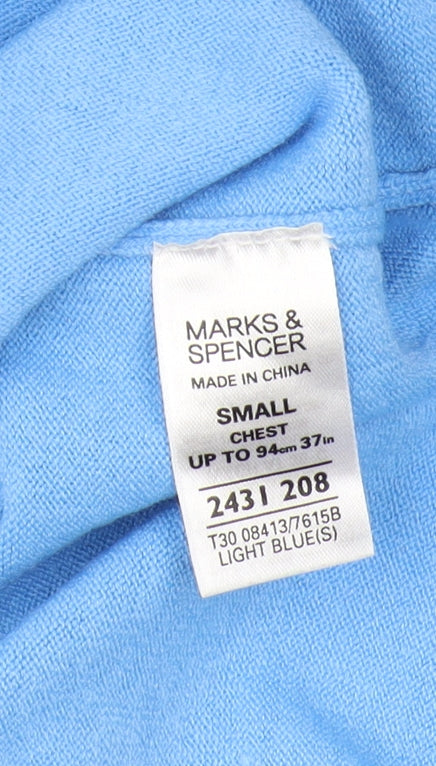Marks and Spencer Blue V-Neck Pullover Jumper S