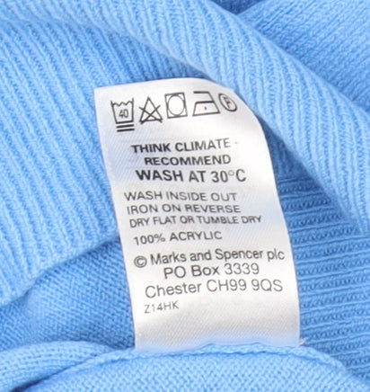 Marks and Spencer Blue V-Neck Pullover Jumper S