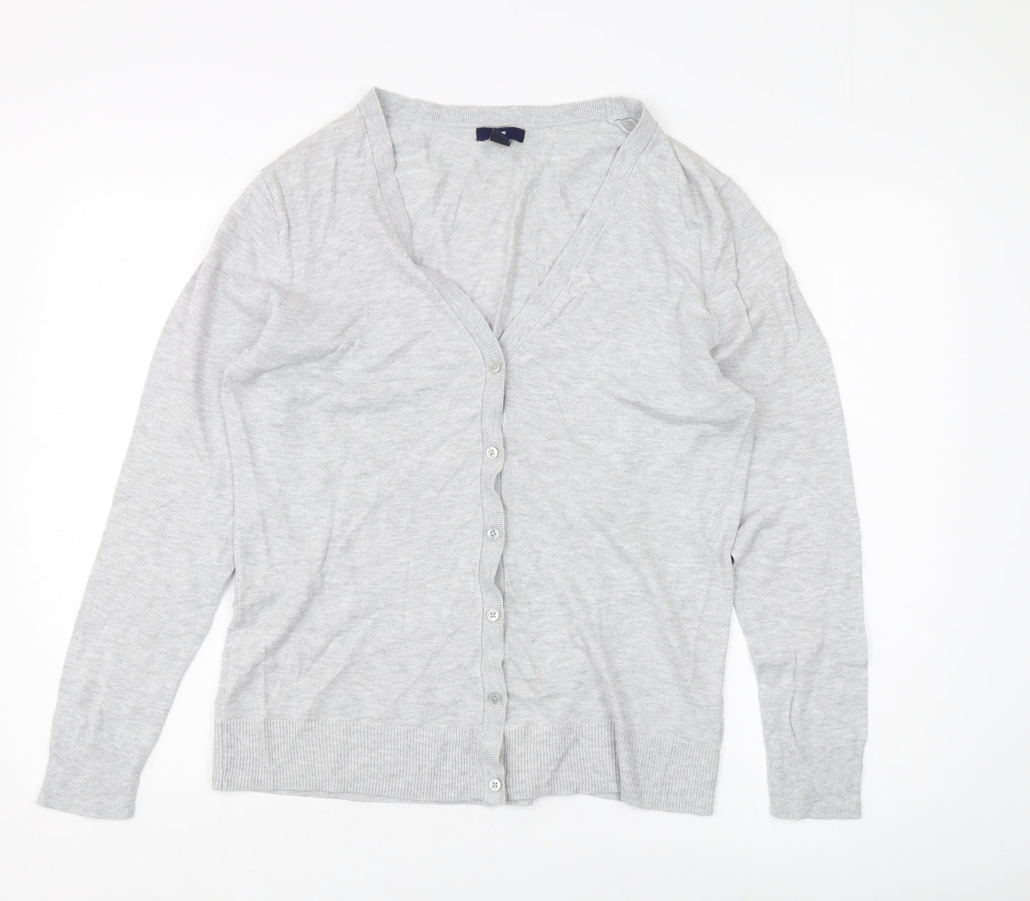 Gap Women's Grey Cardigan L V-Neck Long Sleeve