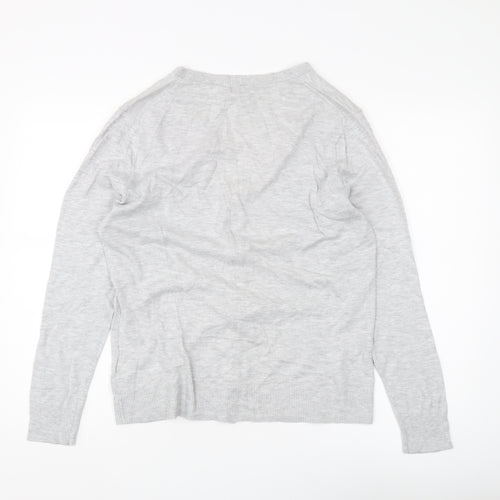 Gap Women's Grey Cardigan L V-Neck Long Sleeve