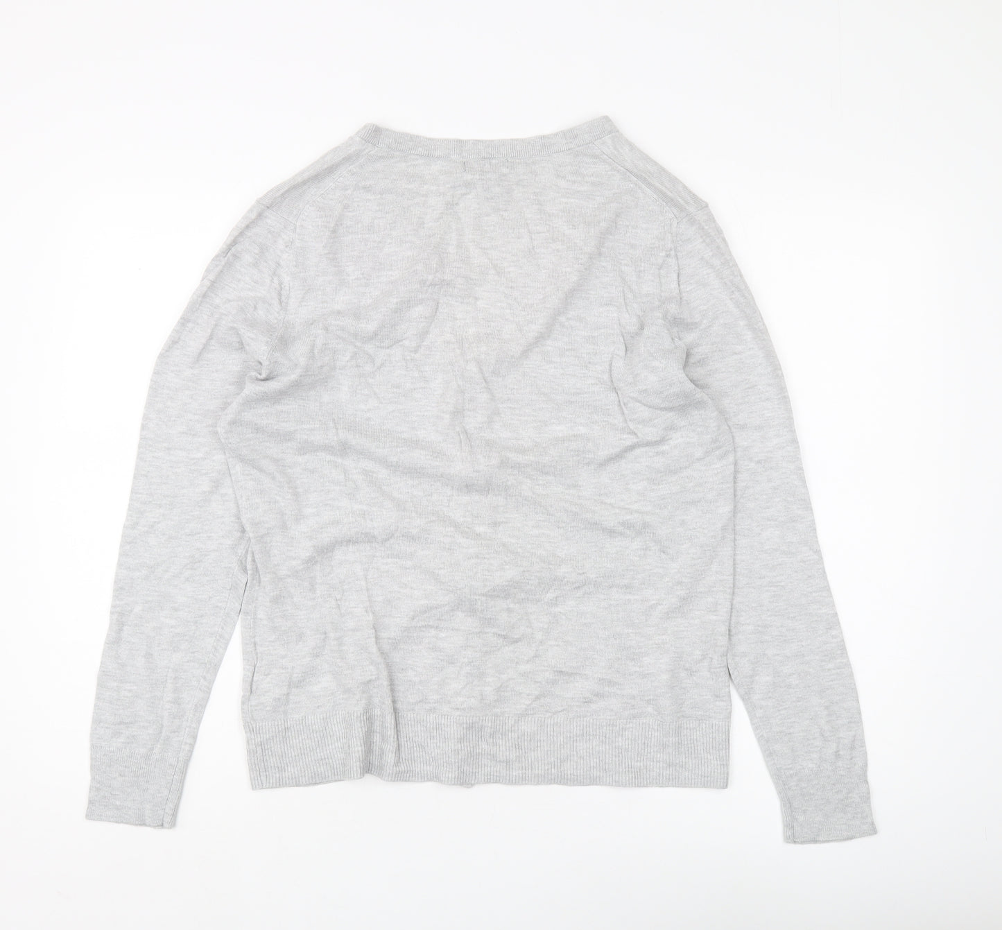 Gap Women's Grey Cardigan L V-Neck Long Sleeve