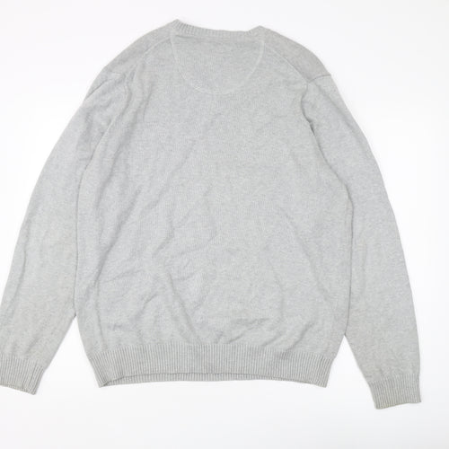 Marks and Spencer Men's Grey V-Neck Pullover Jumper