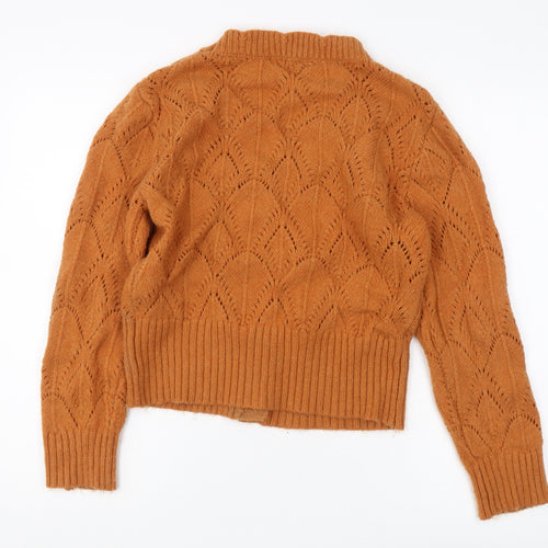 Anthropologie Women's Brown Cardigan M Knit Button Up