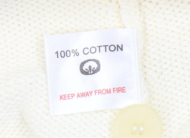 Style by EWM Women's Ivory XL Cardigan Button Knit