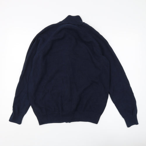 Cotton Traders Men's Blue Full Zip Jumper - L