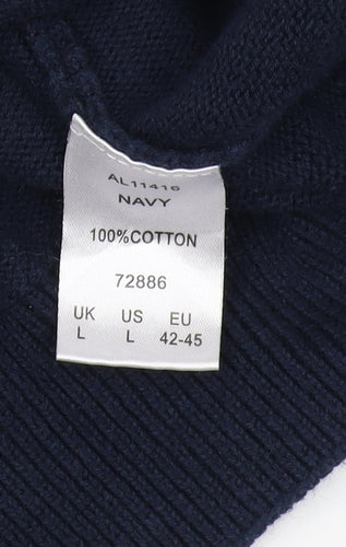 Cotton Traders Men's Blue Full Zip Jumper - L